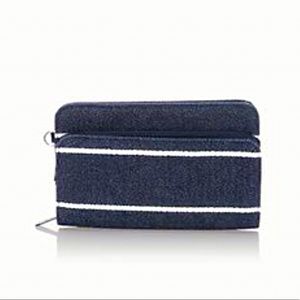 Navy Wide Stripe Perfect Cents Wallet